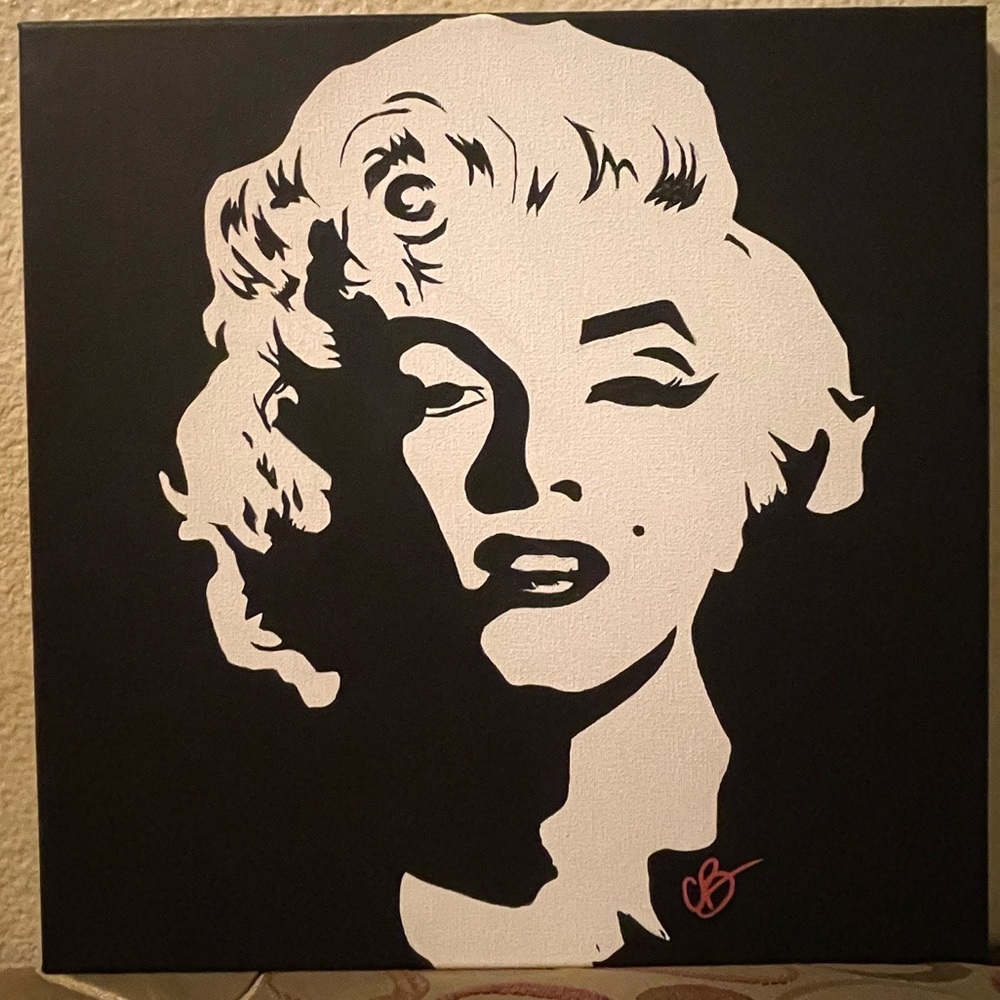 B&W Marilyn Monroe Abstract Painting
